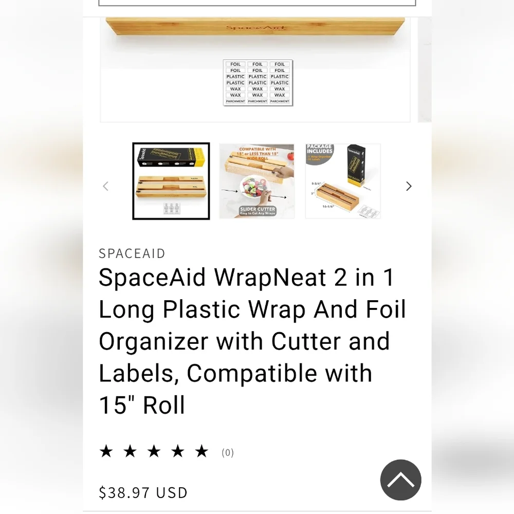 SpaceAid Wrap/Foil (Long) Organizer